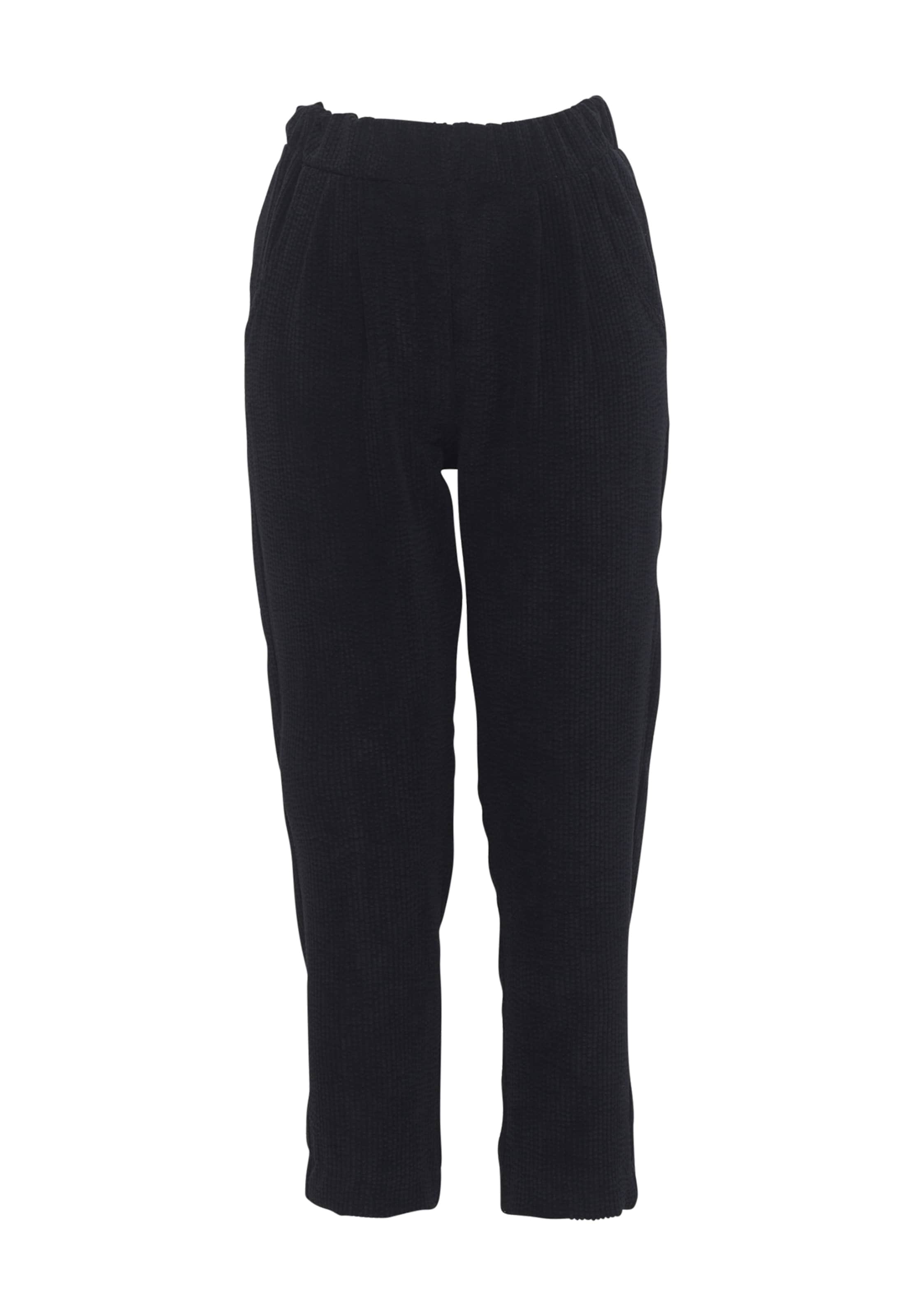 FRESHLIONS Tapered Bandplooibroek 'Selma' in Zwart: voorkant