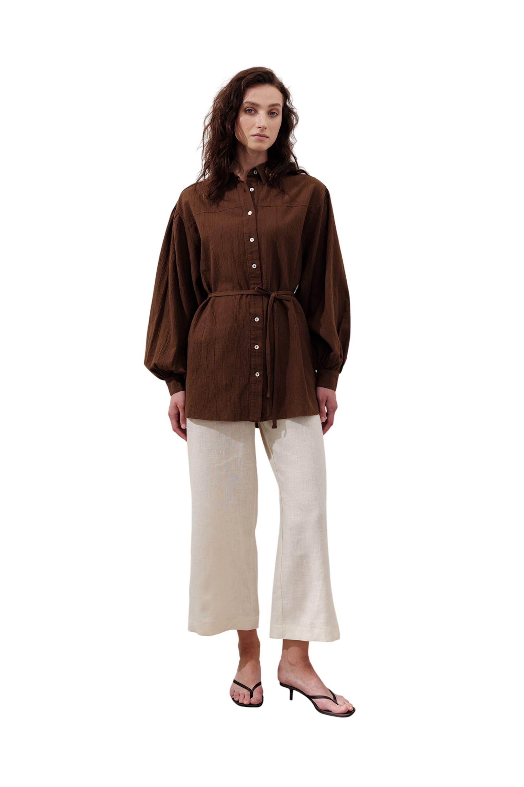 MANUKA Bluse in Braun