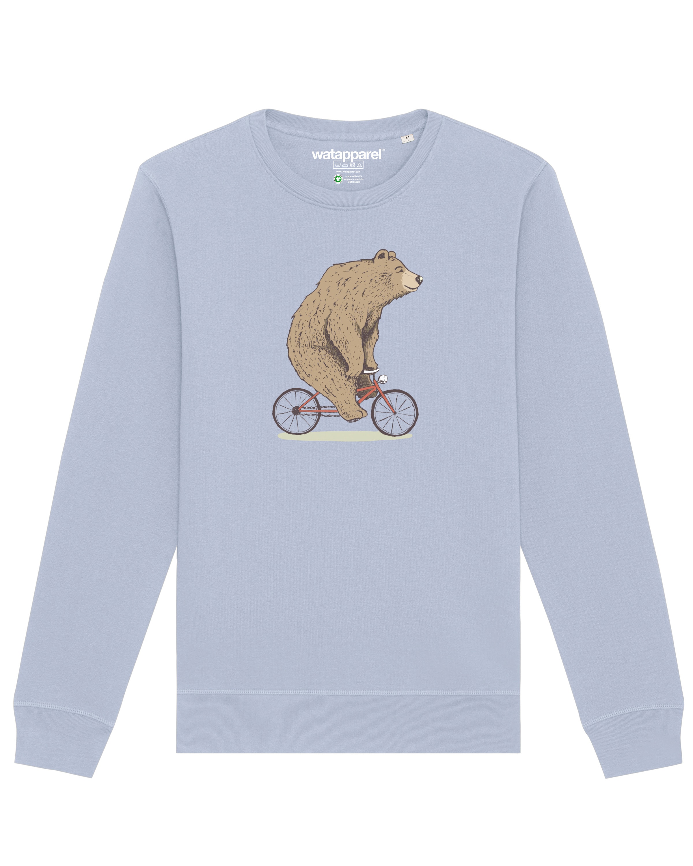 Watapparel Sweatshirt ' Fahrradbär ' in Blau: Vorderseite