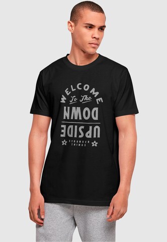 ABSOLUTE CULT Shirt 'Stranger Things - Welcome To Upside Down' in Black: front