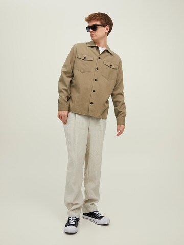 JACK & JONES Tapered Bundfaltenhose 'Bill Theo' in Beige