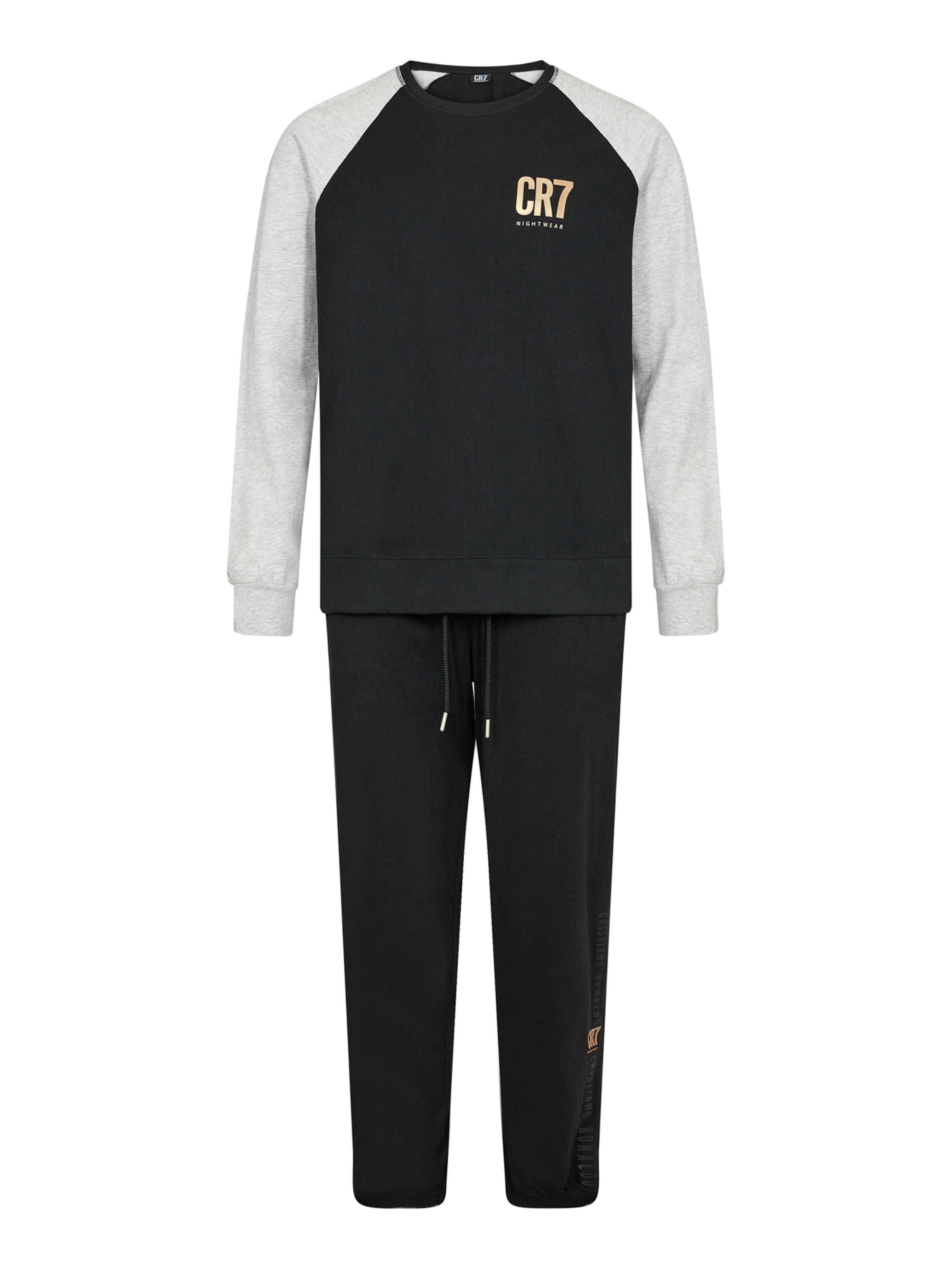 CR7 - Cristiano Ronaldo - Pijama largo ' Anniversary Edition ' en negro: frente