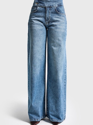 IT'S BASIC Wide leg Jeans 'Palazzo Mid Rise Jeans' in Blauw