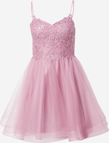 Robe de cocktail Laona en rose : devant