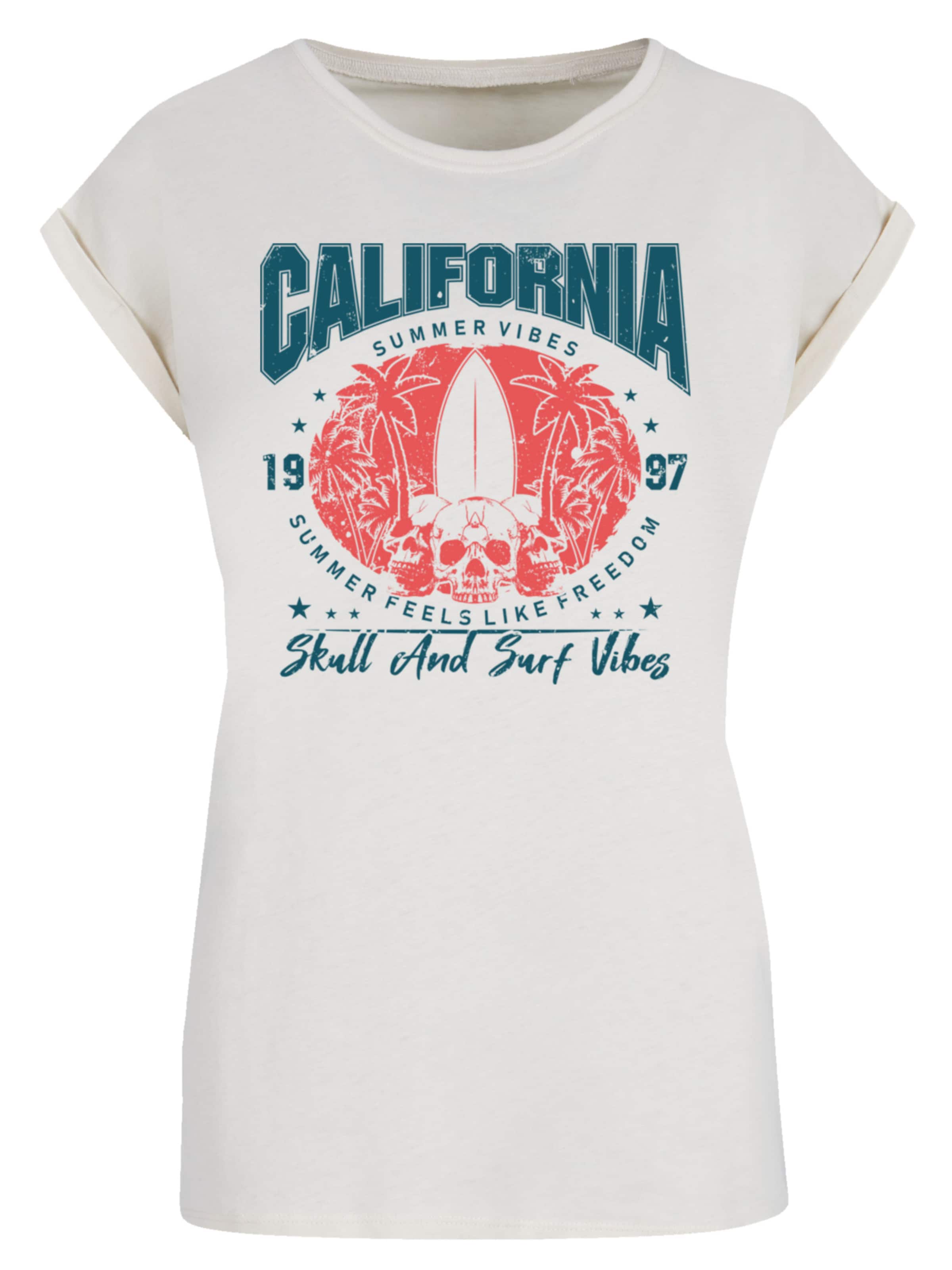 F4NT4STIC T-Shirt 'California skull summer vibes' in Beige: Vorderseite