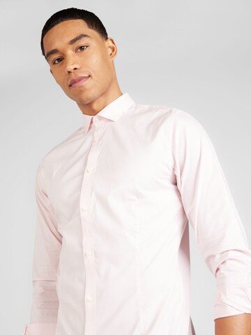 JACK & JONES Super Slim Fit Button Up Shirt 'JJPRParma' in Pink