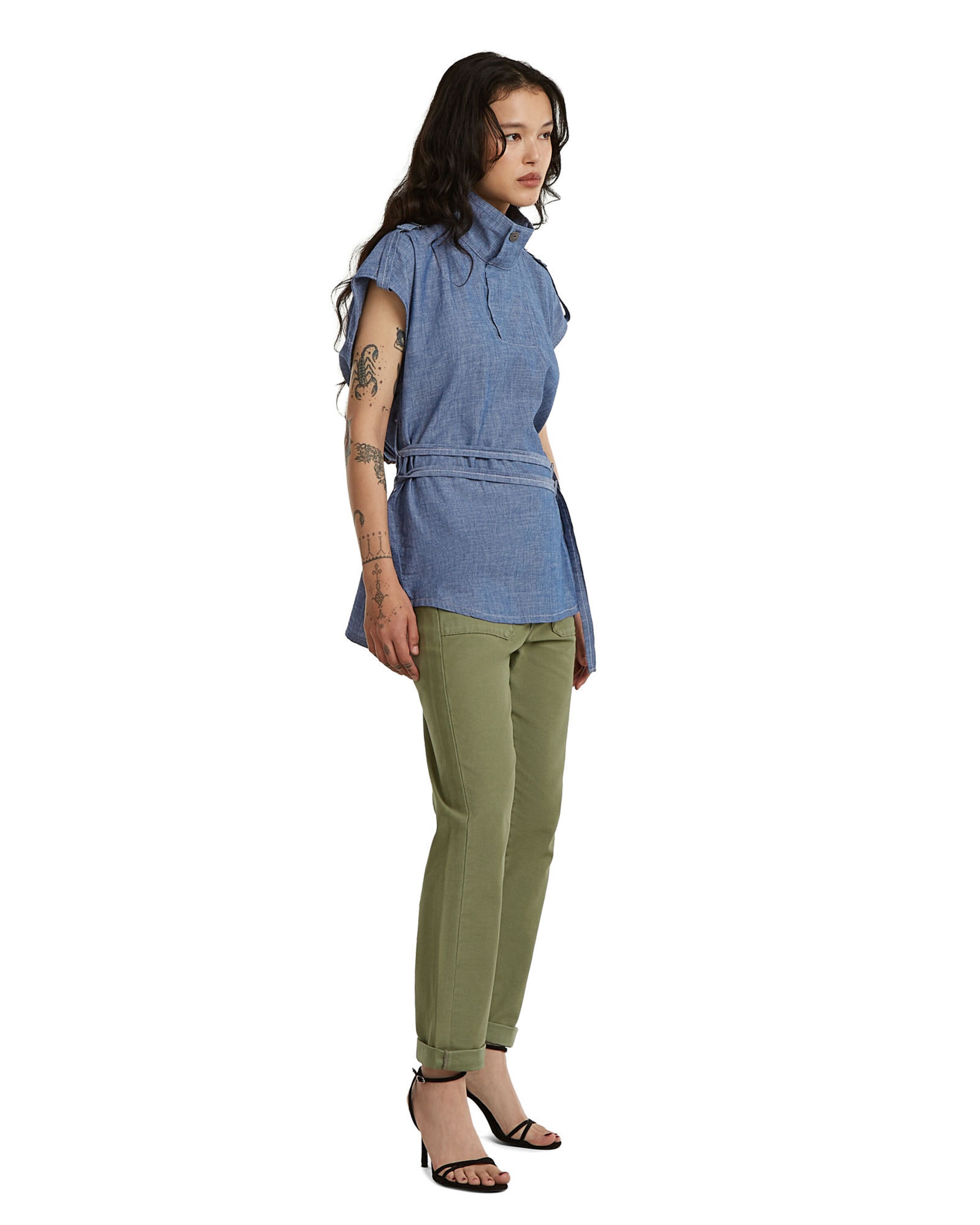 T-shirt 'Doubled Belted Shirt' G-STAR en bleu