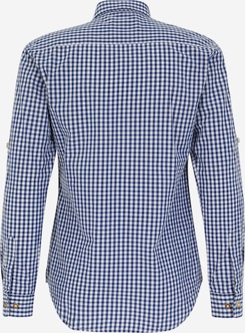 Coupe regular Chemise folklorique Krüger Buam en bleu