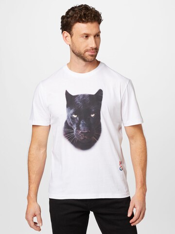 HUGO Red - Camiseta 'Deetah' en blanco: frente