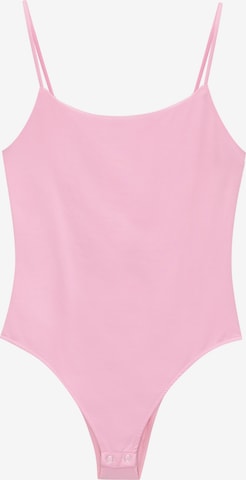 Pull&Bear Блуза боди в розово: отпред