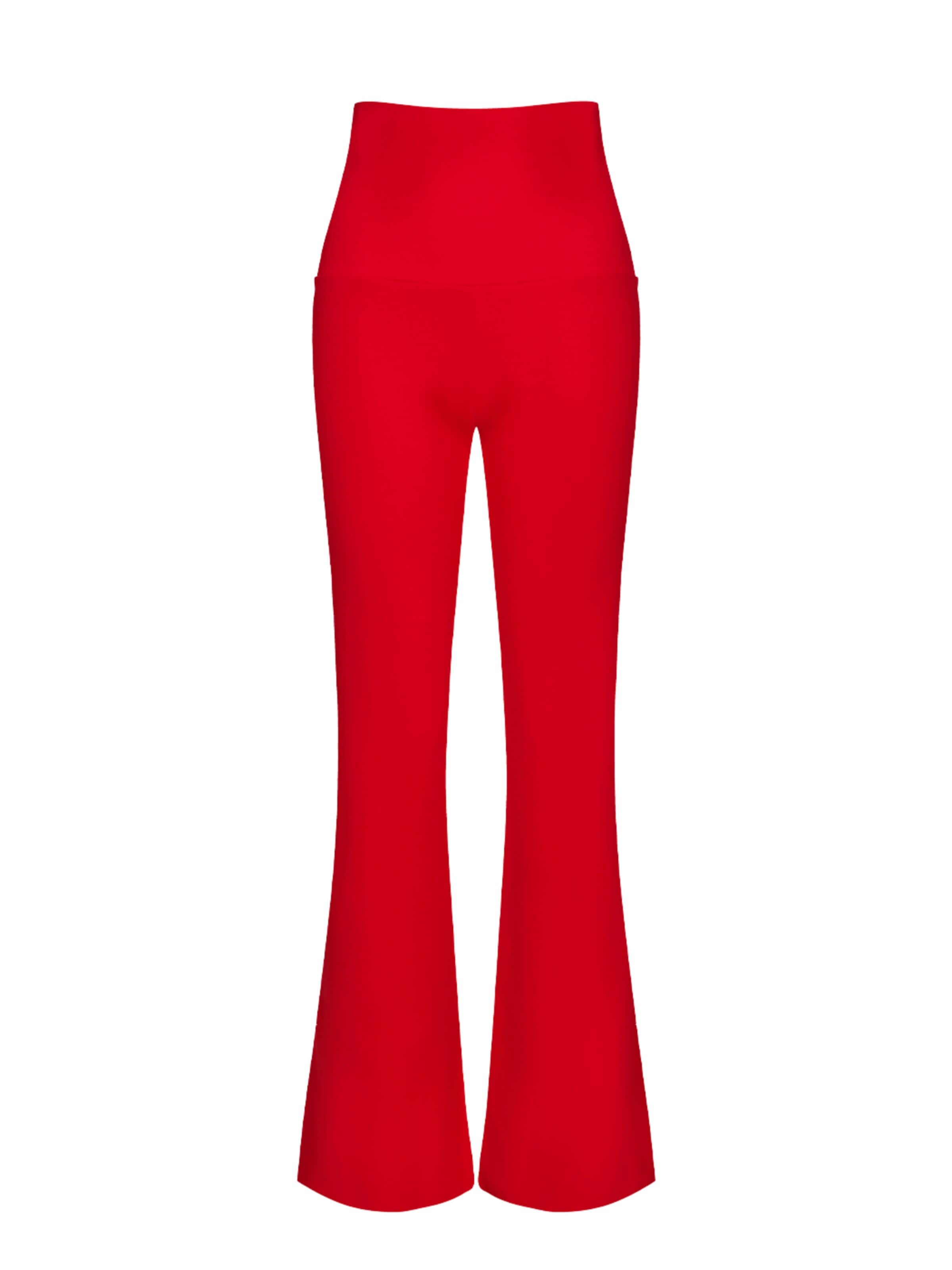 cfab (formerly creamy fabrics) - Leggings 'Cotton Flared Bootcut Leggings' en rojo: frente