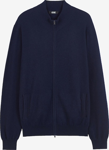 GOBI Cashmere Strickjacke 'Men's Essential Full-Zip Cashmere Cardigan' in Blau: Vorderseite