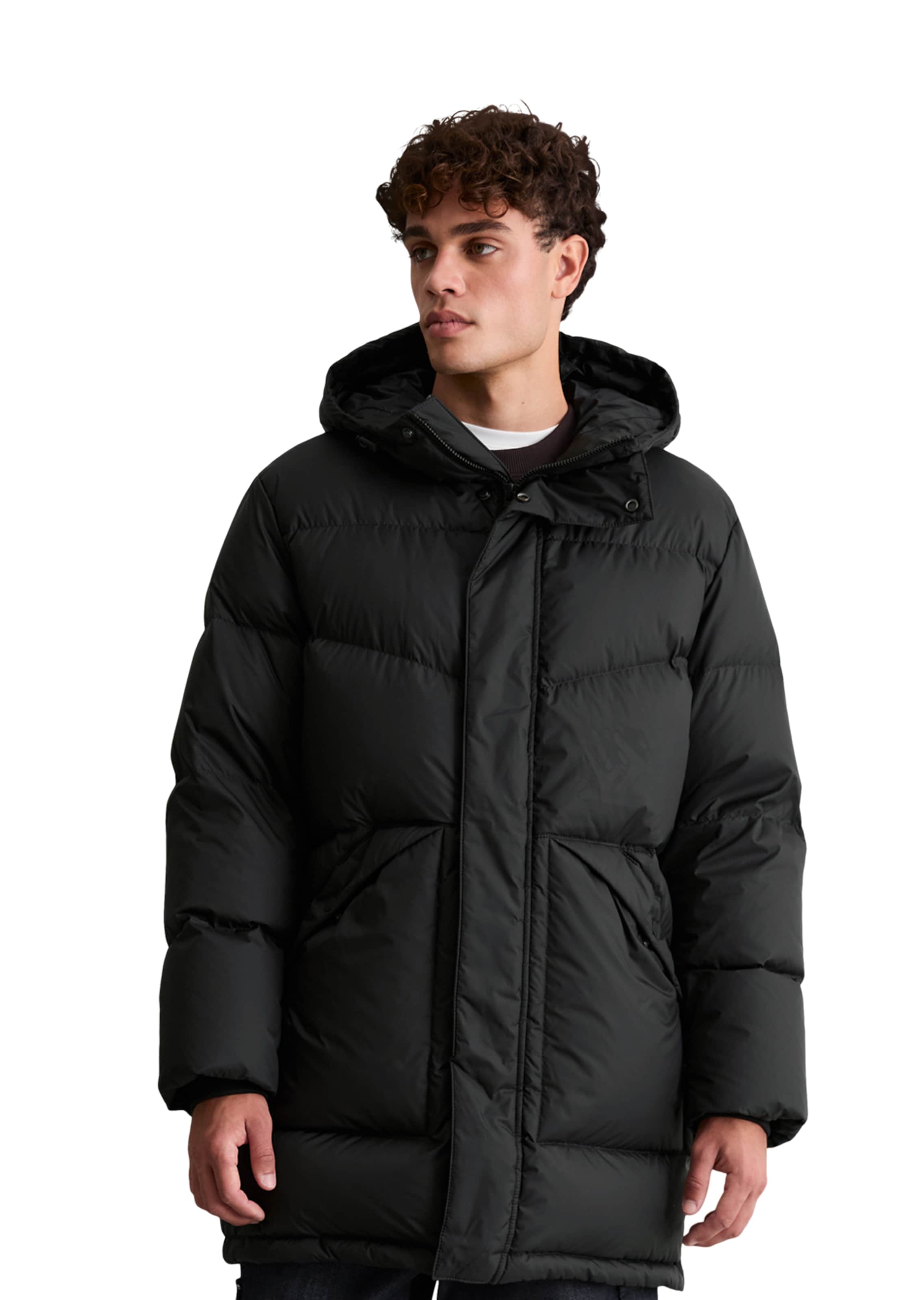 Marc O'Polo DENIM Wintermantel in Schwarz: Vorderseite