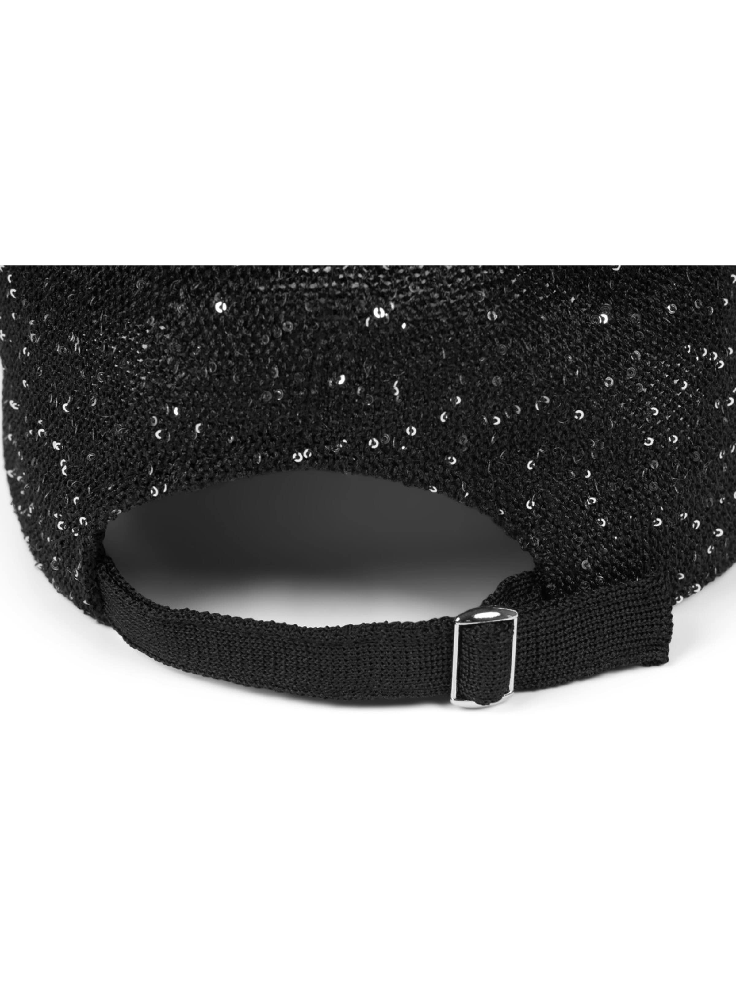 styleBREAKER Cap 'Gewebtes Baseball Cap Pailletten' in Black