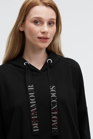 Soccx Oversized Hoodie mit Logo Print in Schwarz