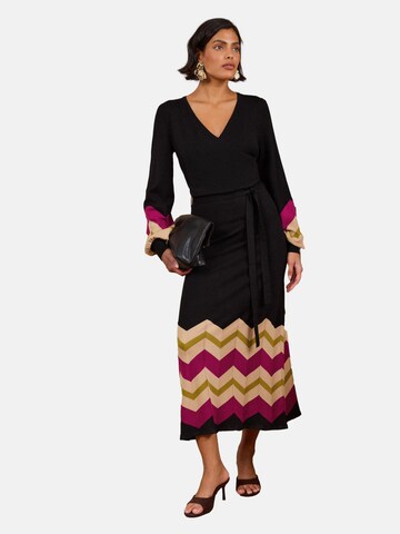 love & roses - Vestido de malha em preto: frente