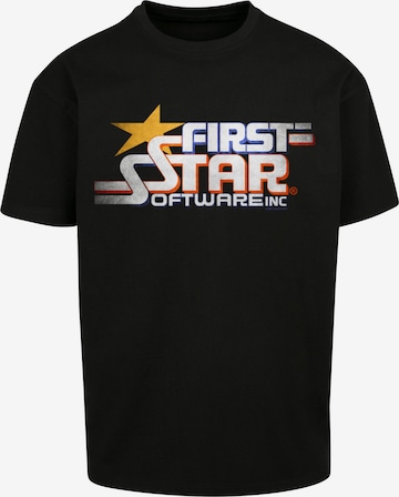 F4NT4STIC Shirt 'FIRSTSTAR Inc Retro Gaming SEVENSQUARED' in Zwart: voorkant