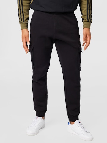 ADIDAS ORIGINALS Tapered Cargo Pants 'Adicolor Essentials Trefoil ' in Black: front