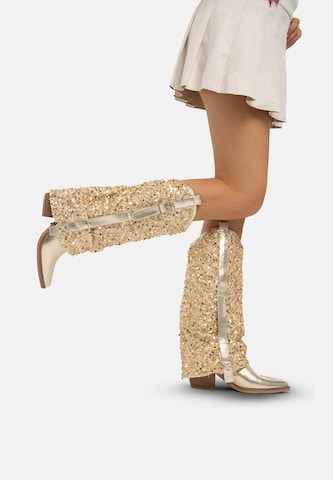 Bottes de cowboy Salinyang en or