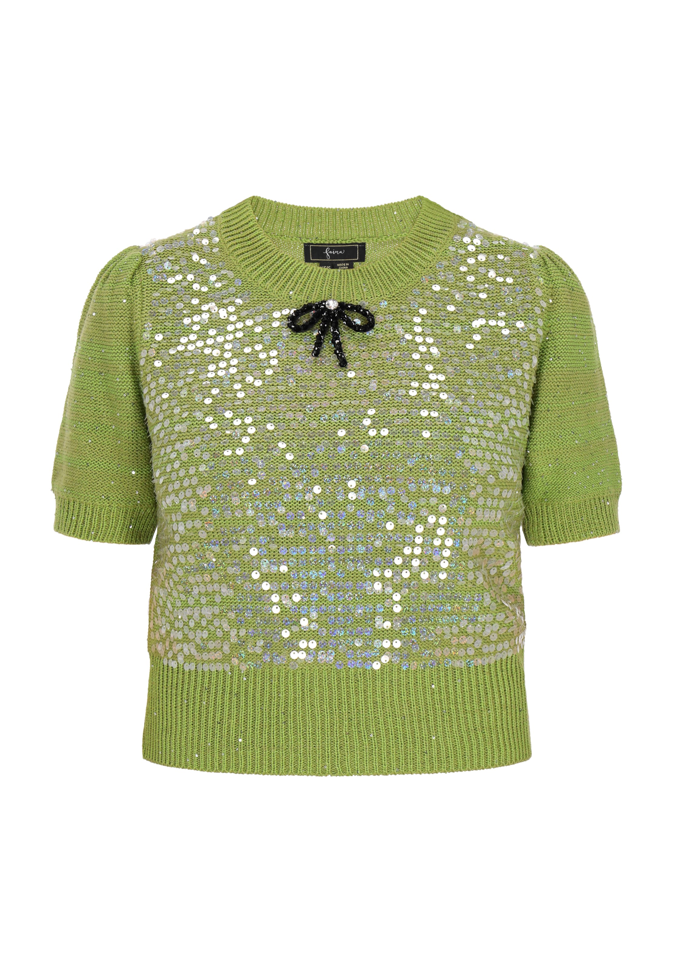 zaļš faina Džemperis: no priekšpuses