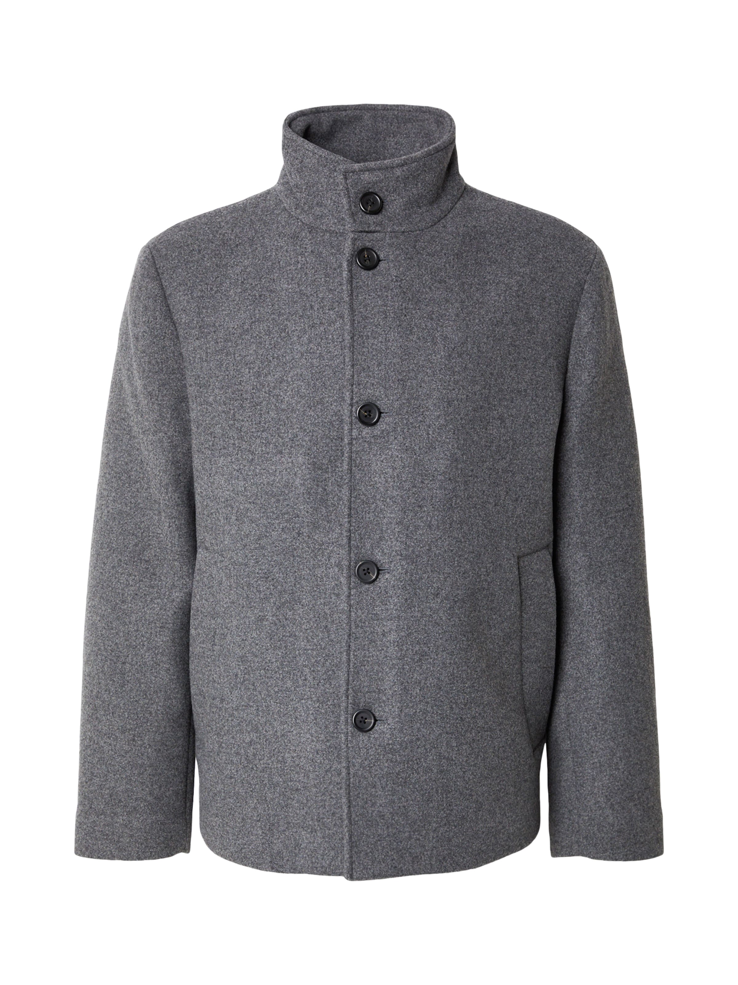 pelēks SELECTED Starpsezonu jaka 'SLHRAINAR': no priekšpuses