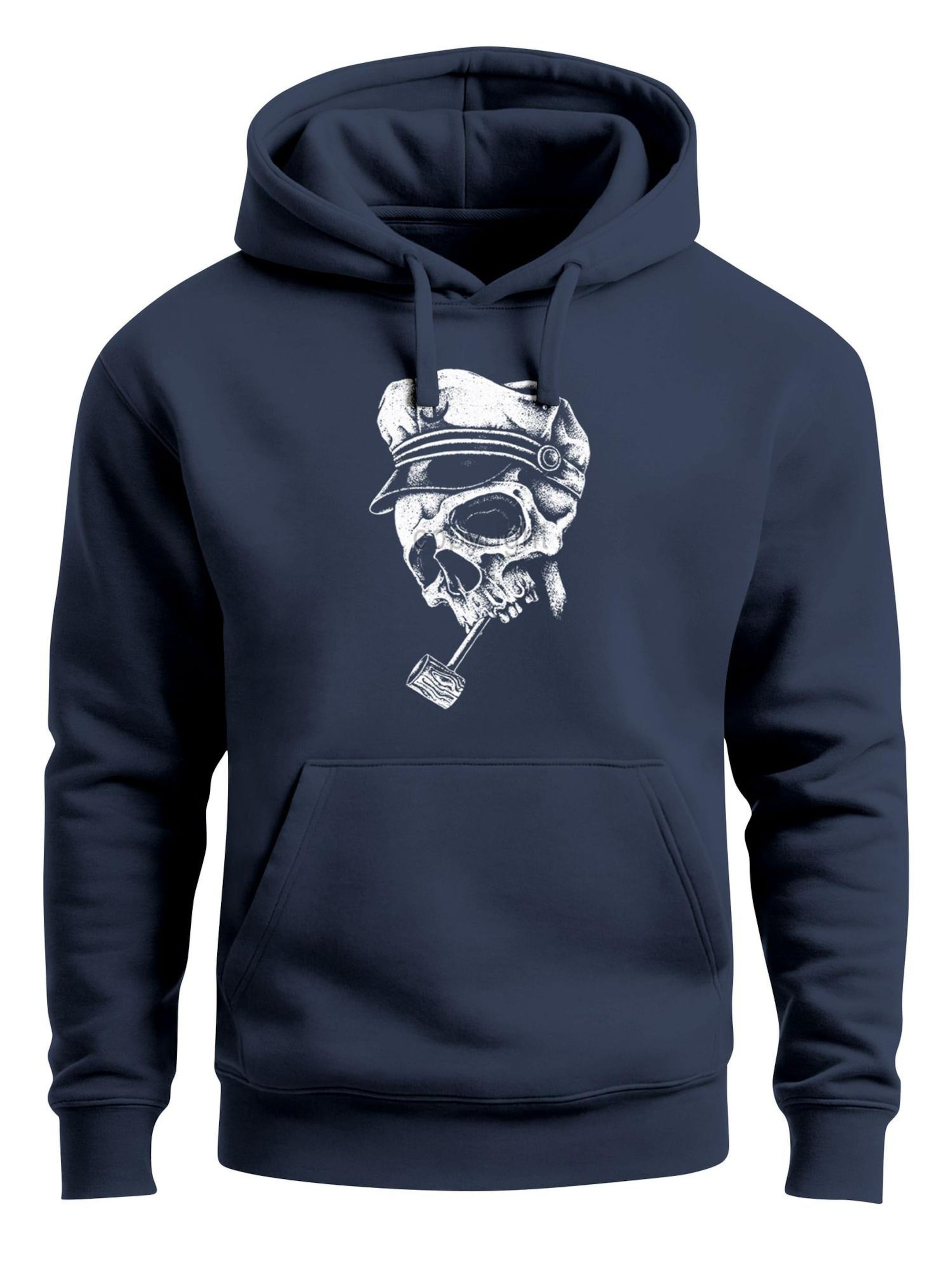 Neverless Sweatshirt 'Skull Captain' in Blue: front