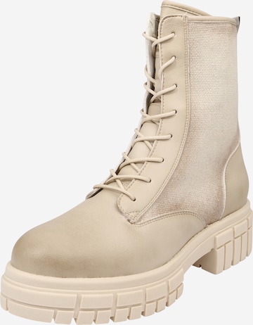 bugatti Lace-Up Boots in Beige: front