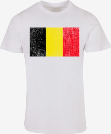 T-Shirt 'Belgien Flagge Belgium' F4NT4STIC en blanc : devant