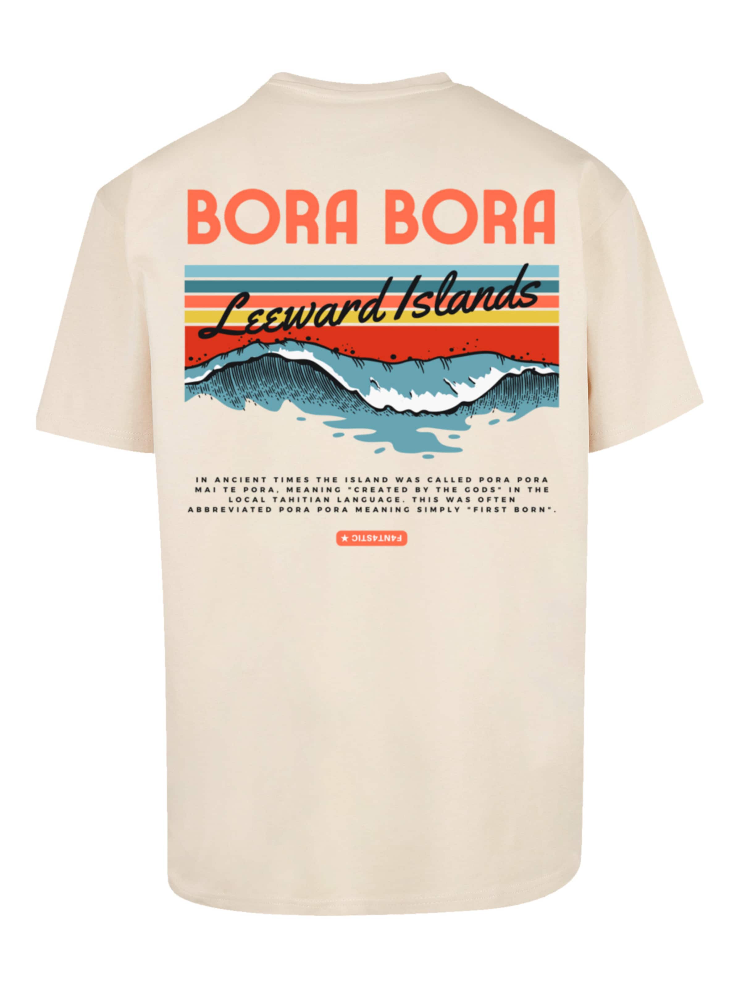 T-Shirt 'Bora Bora Leewards Island' F4NT4STIC en beige