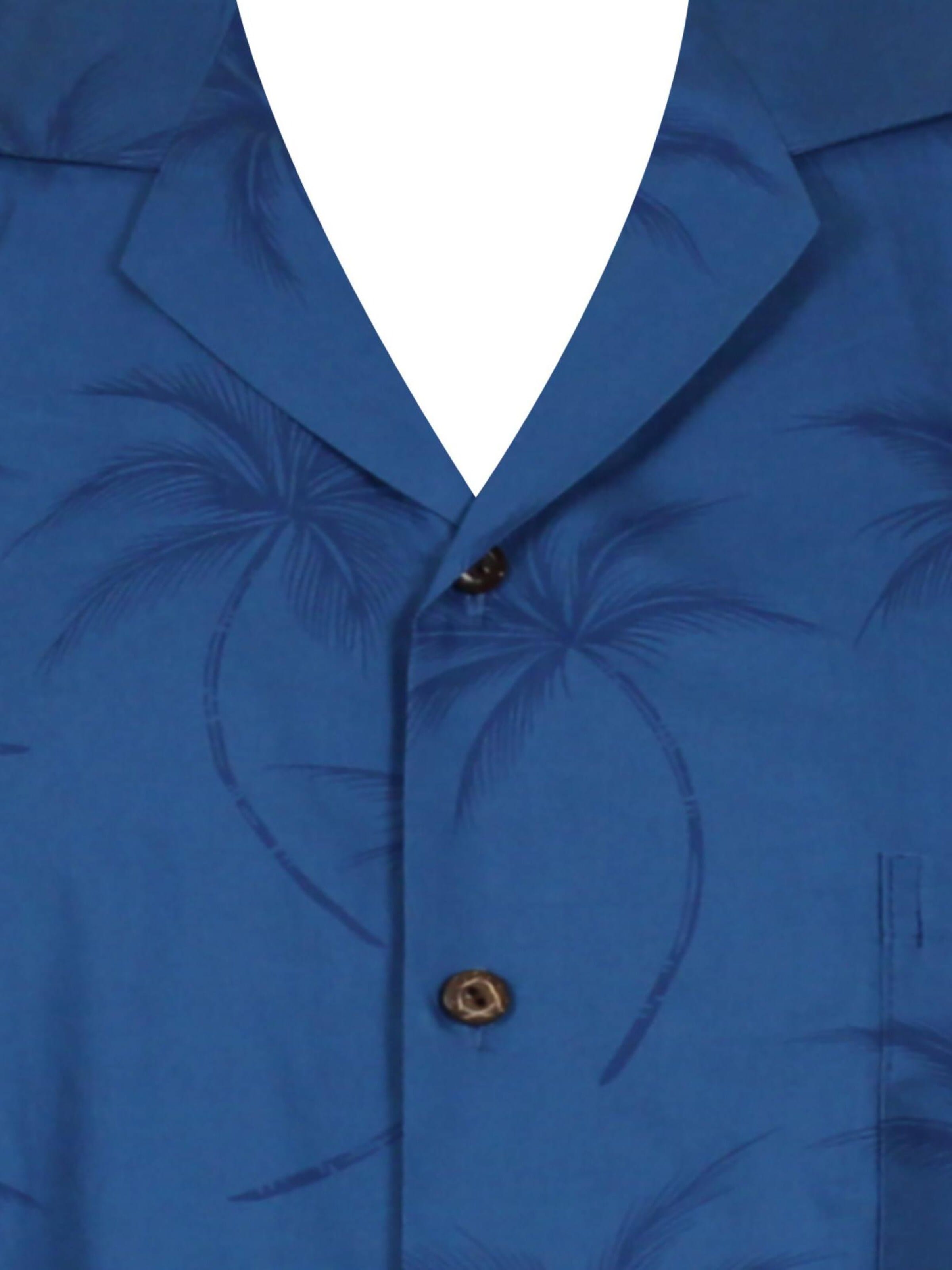 KY's Regular fit Button Up Shirt 'Palmshadow' in Blue