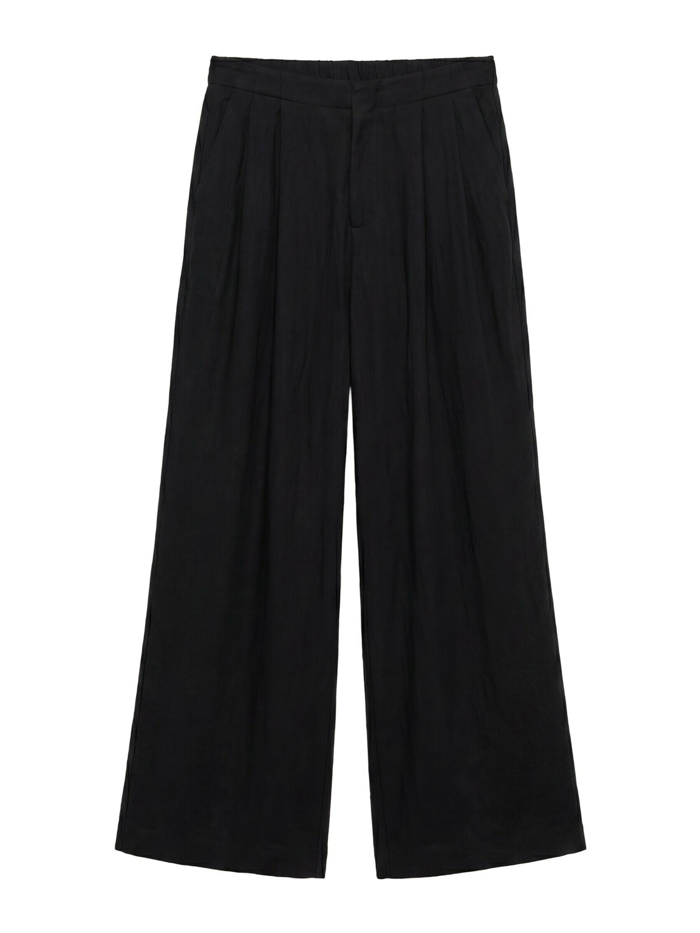 Pull&Bear Pantalon à plis en 32 en noir, Vue avec produit