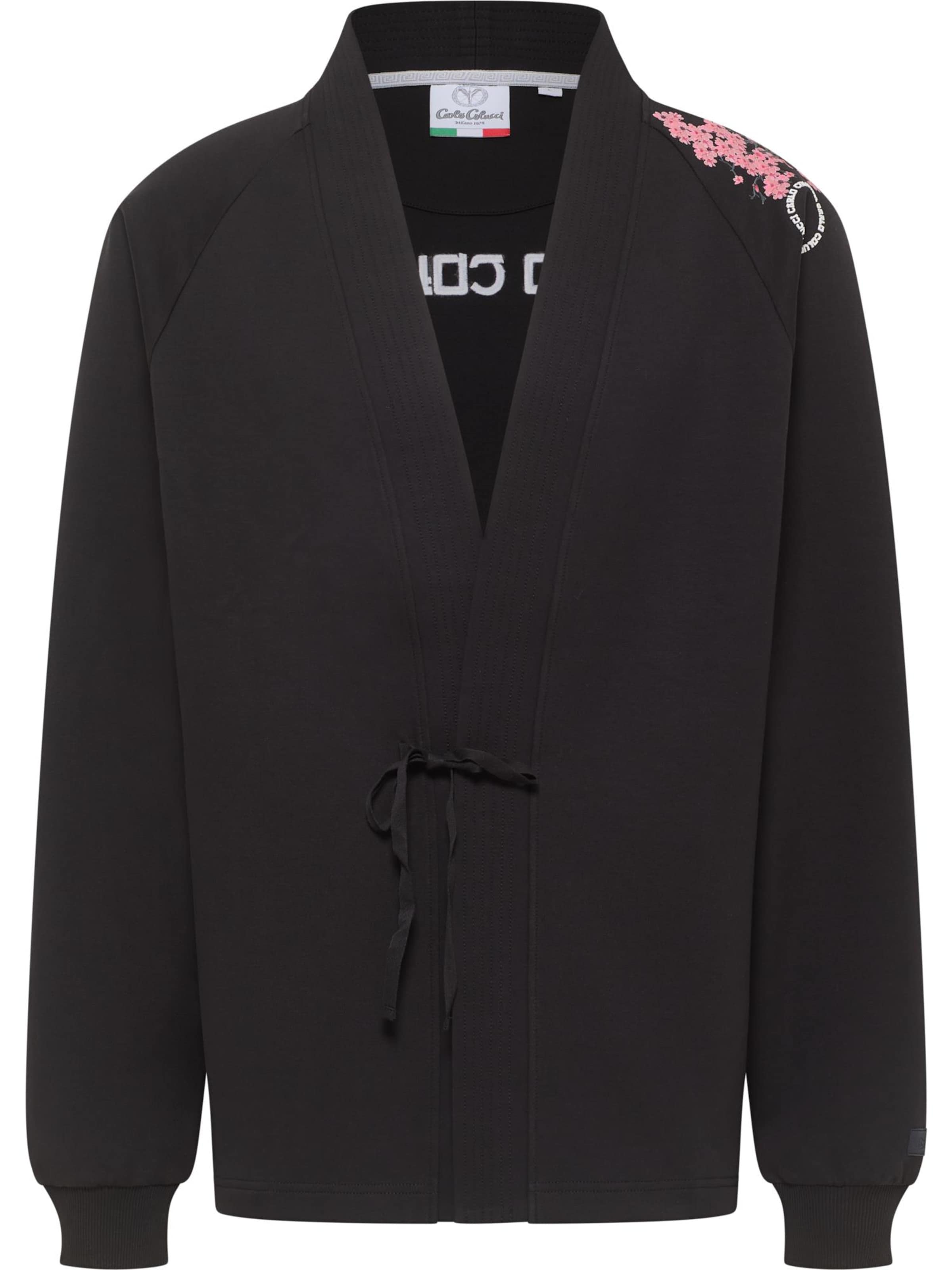 Carlo Colucci Sweatshirt &#x27;Dusini&#x27; in Zwart: voorkant