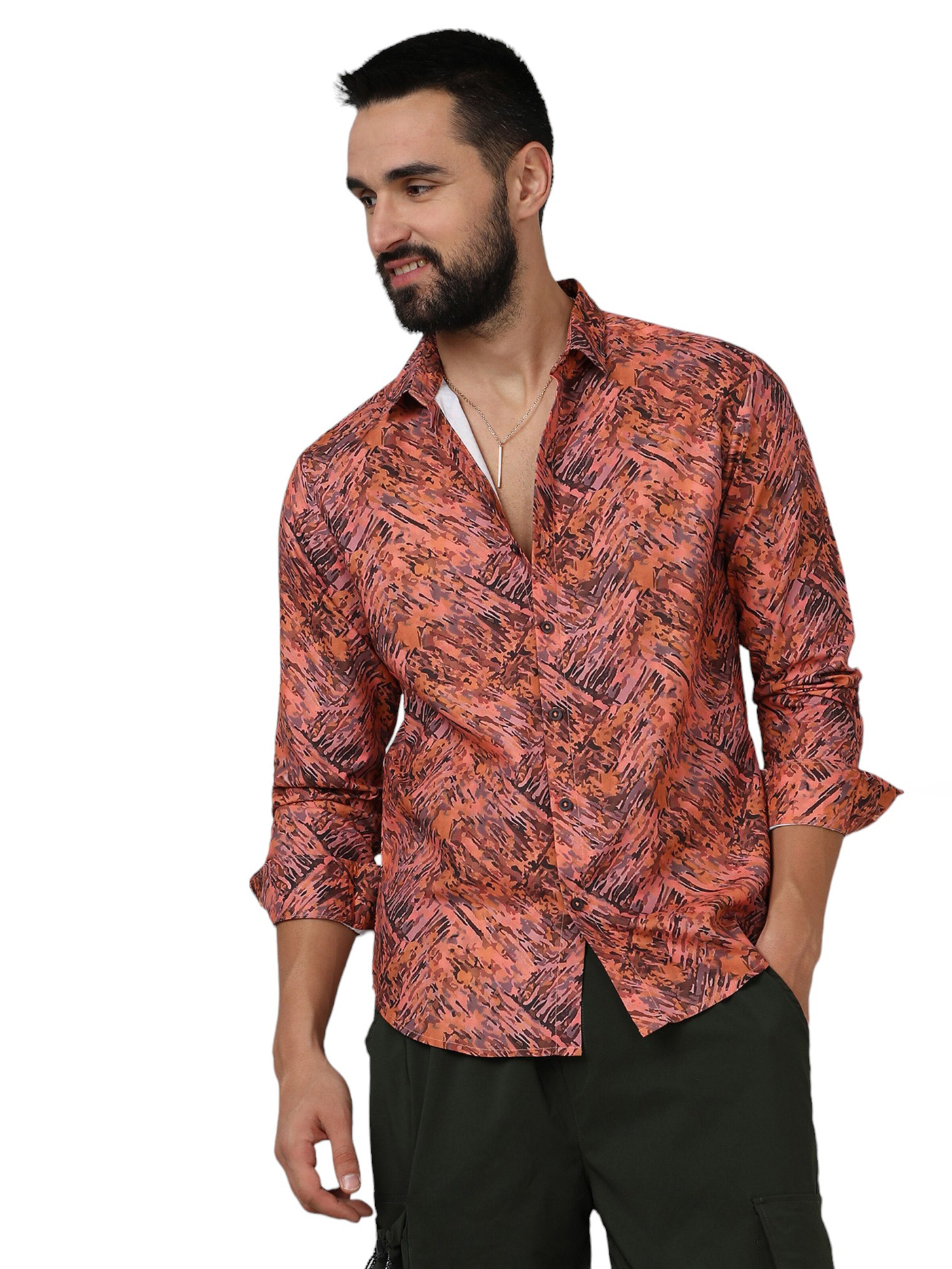 Campus Sutra Rovný strih Košeľa - Zmiešané farby: predná strana