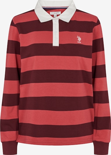 U.S. POLO ASSN. Collegepaita 'Kamille' värissä viininpunainen / melooni / valkoinen, Tuotenäkymä