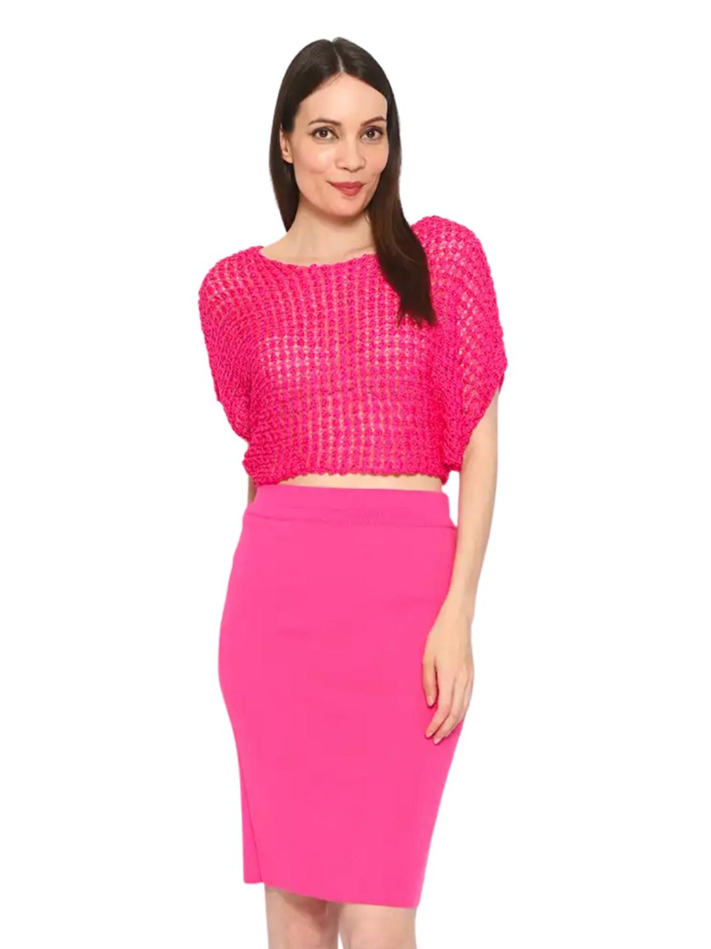 Süel knitwear - Top de punto 'Summer 3D' en rosa: frente