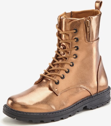 LASCANA Schnürstiefelette in Gold: Vorderseite