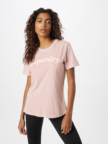 Superdry Tričko 'Cooper' – pink: přední strana