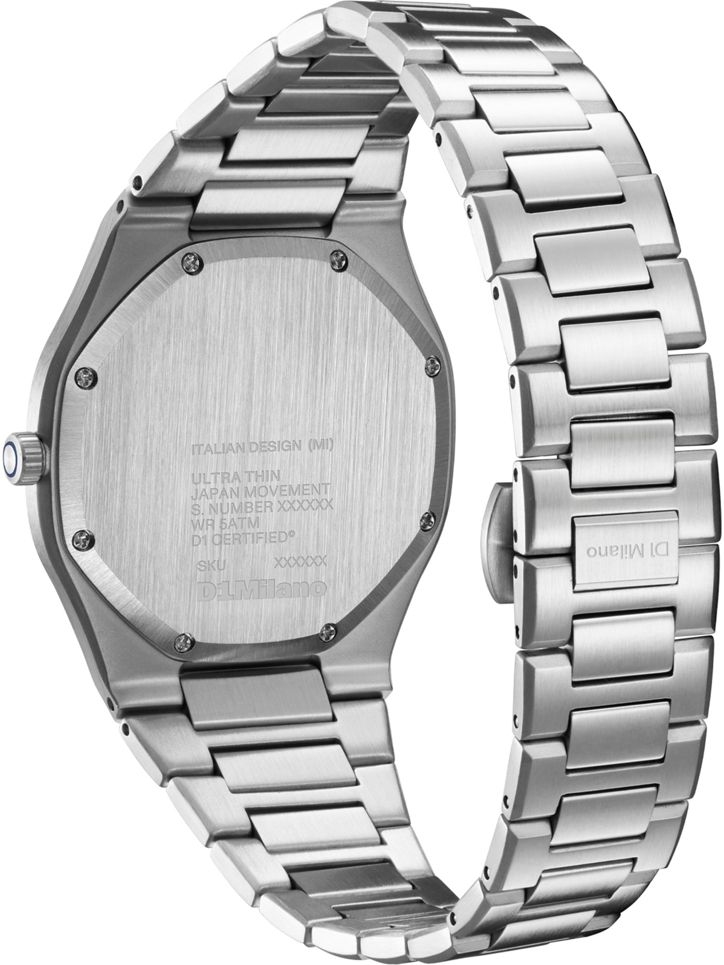 D1 Milano Analoguhr in Silber