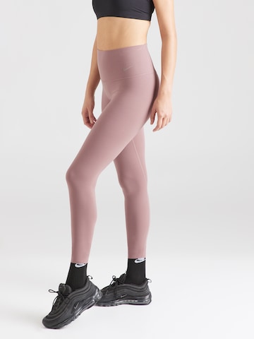 NIKE Skinny Sportbroek 'ZENVY' in Bruin: voorkant