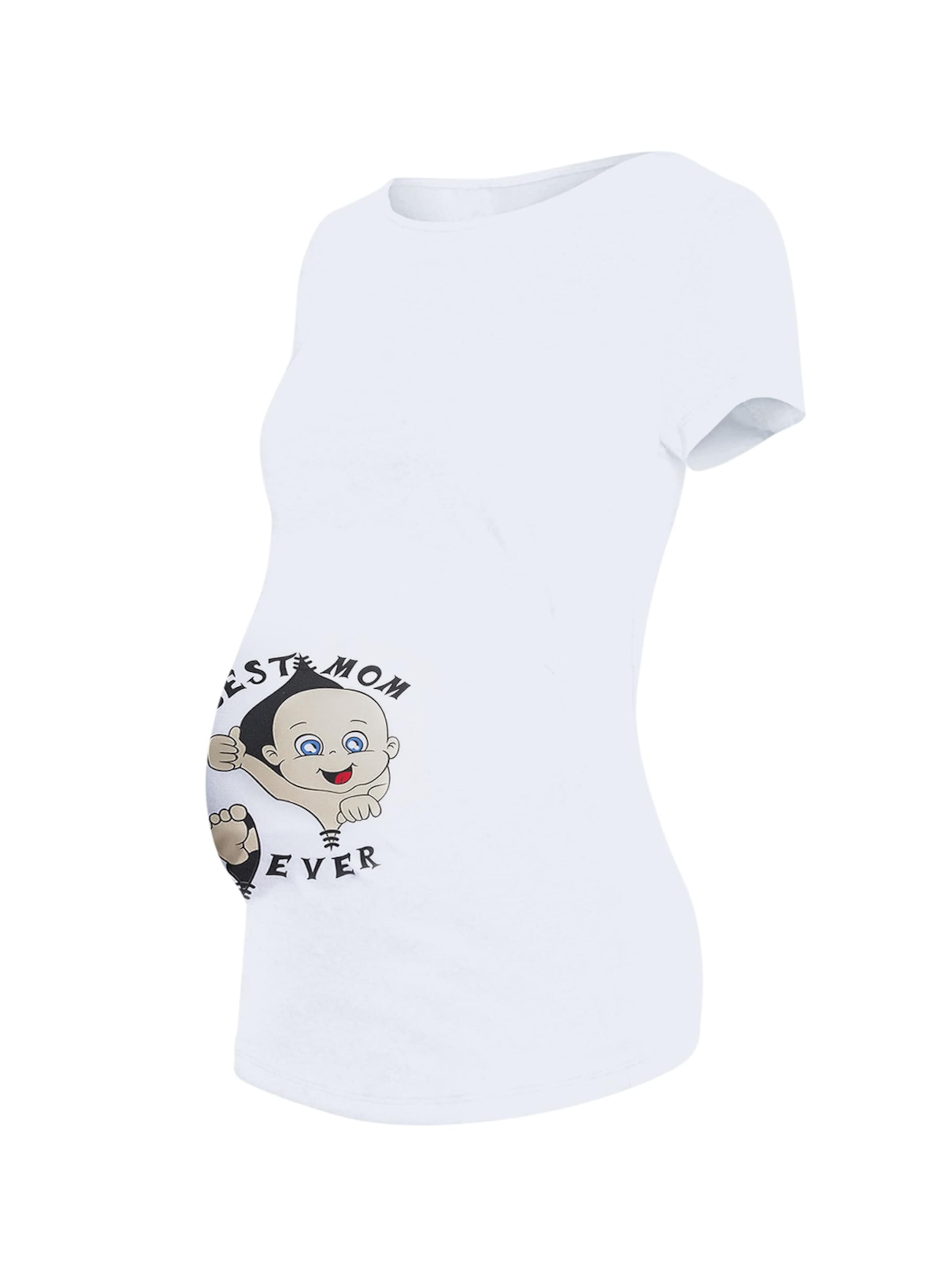 M.M.C. Shirt 'Best Mom Ever Umstandsshirt' in White: front