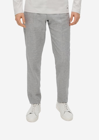 s.Oliver BLACK LABEL Slim fit Pleated Pants in Grey: front