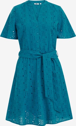 WE Fashion Košeľové šaty - Modrá: predná strana