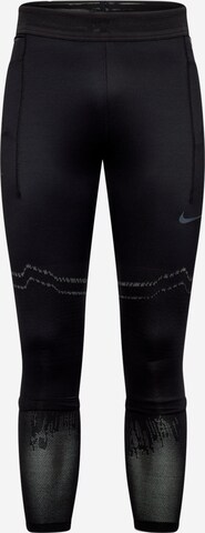 Skinny Pantaloni sport de la NIKE pe negru: față