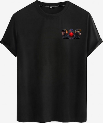 RMK Shirt 'kurzarm Affe' in Schwarz: Vorderseite