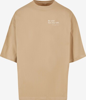 Merchcode T-Shirt 'Happines' in Beige: predná strana