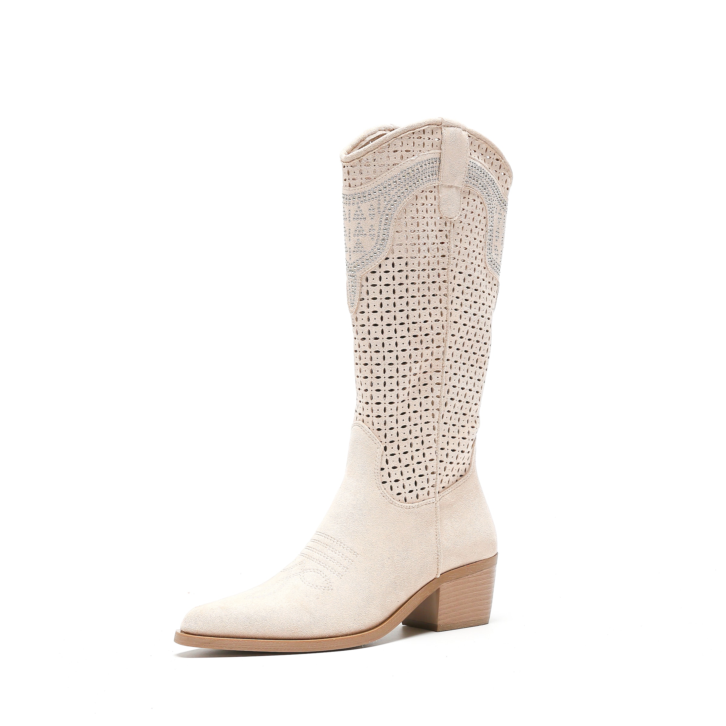 Salinyang Comwboystøvler i beige: forside