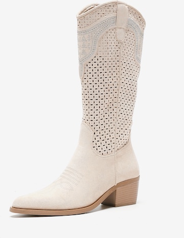 Salinyang Comwboystøvler i beige: forside