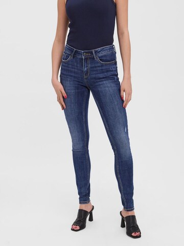 VERO MODA Skinny Jeans 'SEVEN' in Blauw: voorkant