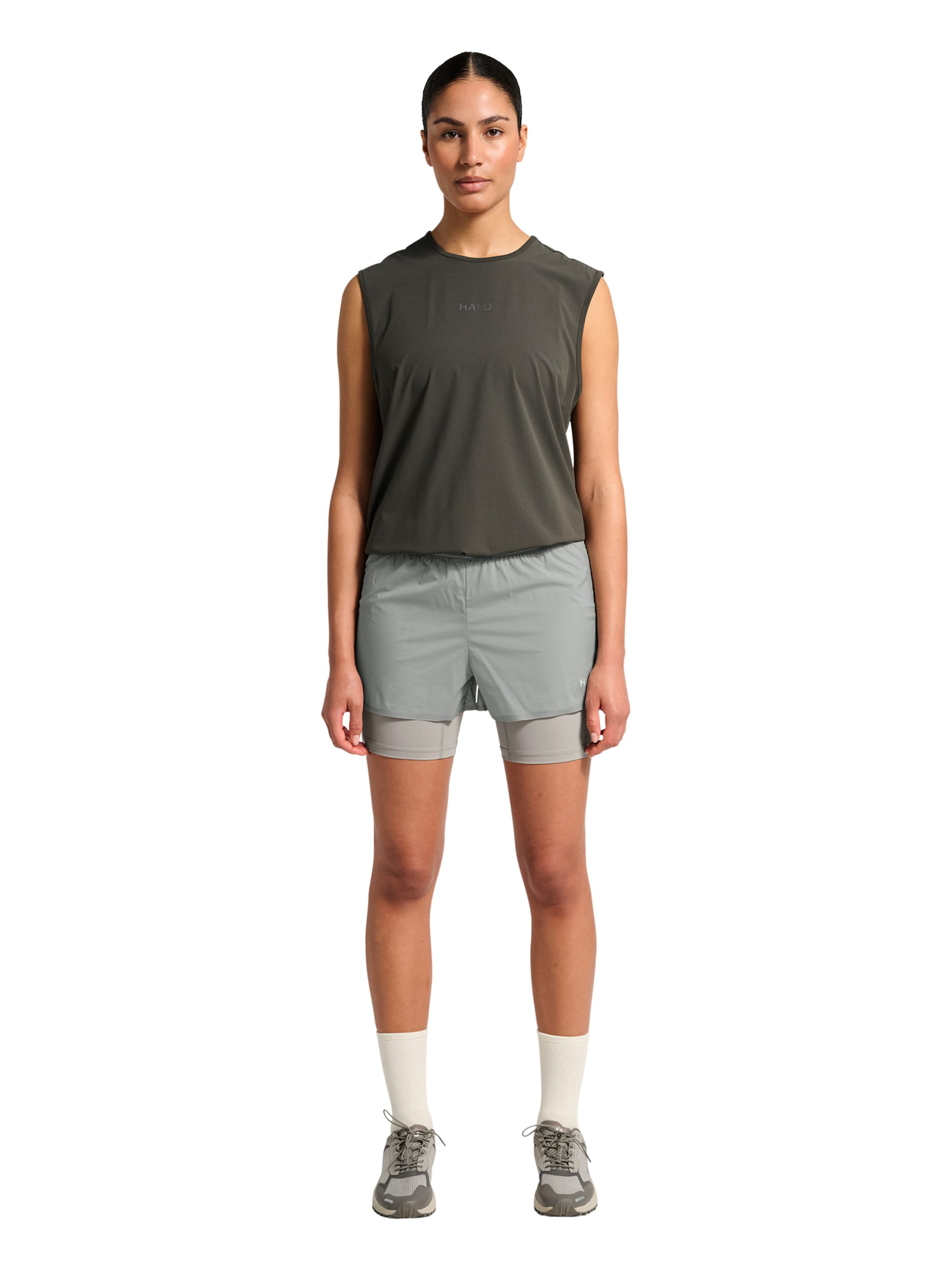 HALO Skinny Trousers in Grey: front