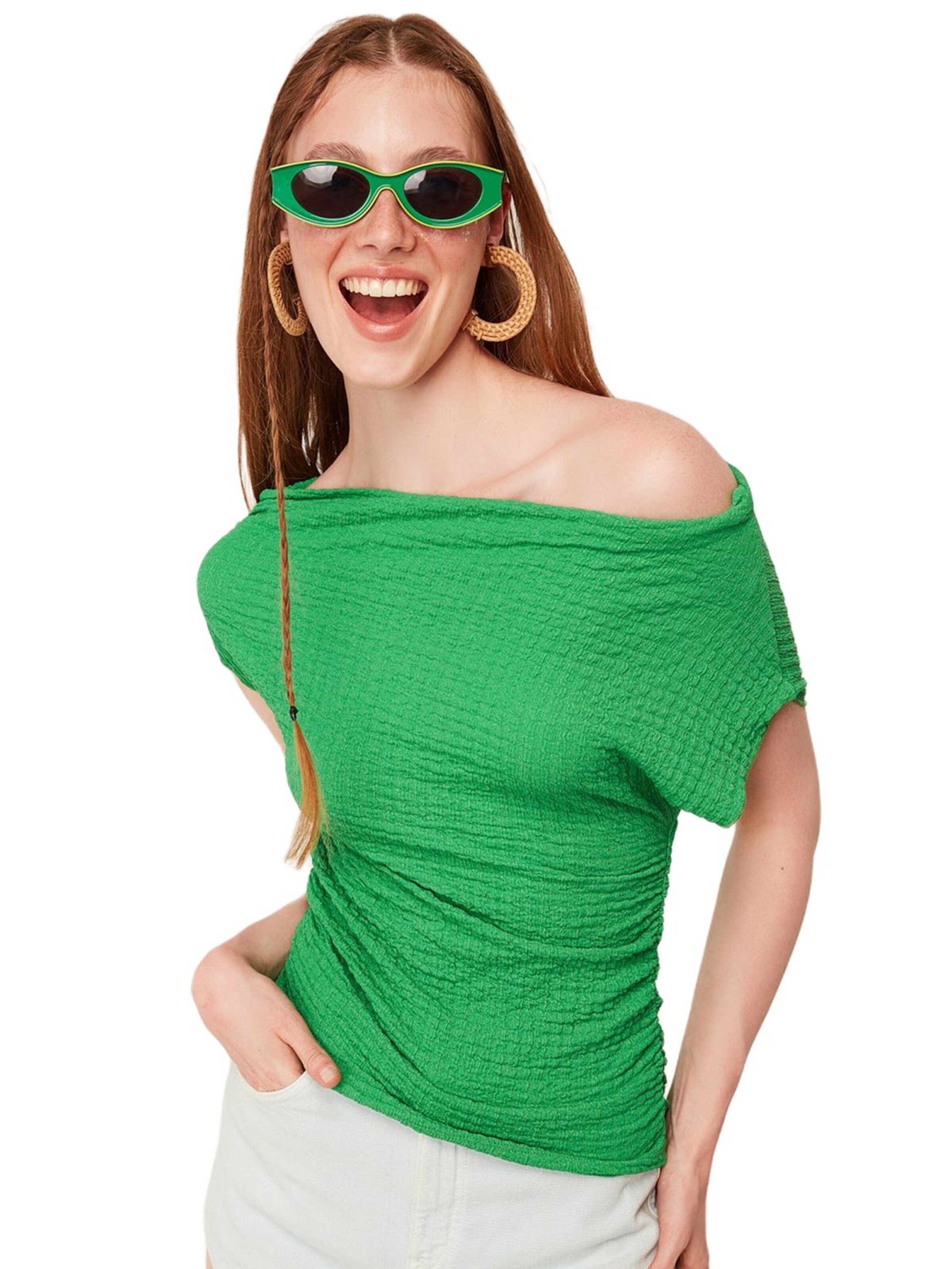 No Matter What Blouse in Groen: voorkant